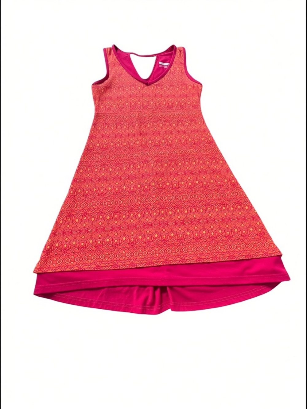 Marmot Pink and Orange Patterned Sleeveless Dress